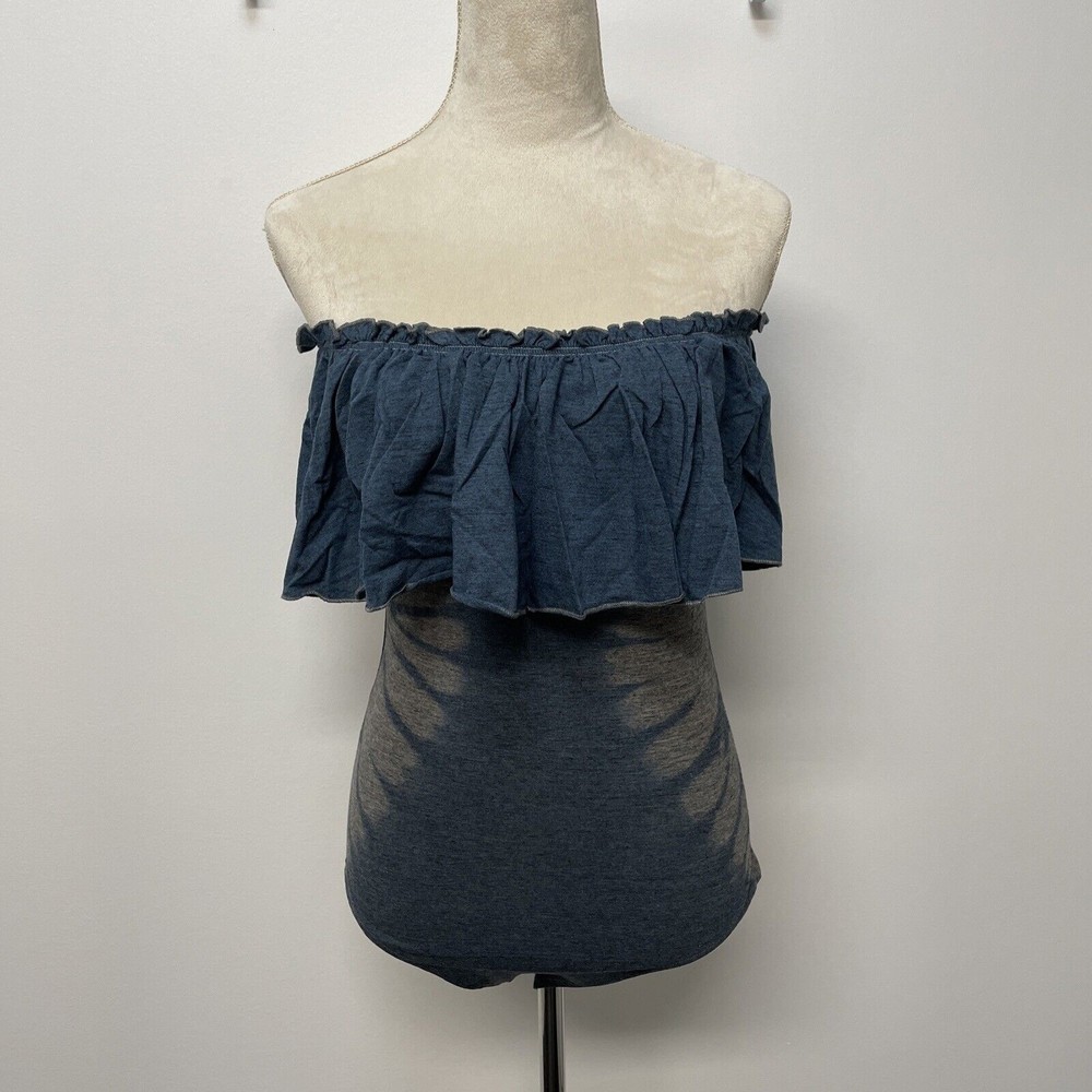 Chaser Off The Shoulder Bodysuit Womens Size Medium Snap Closure Stretch